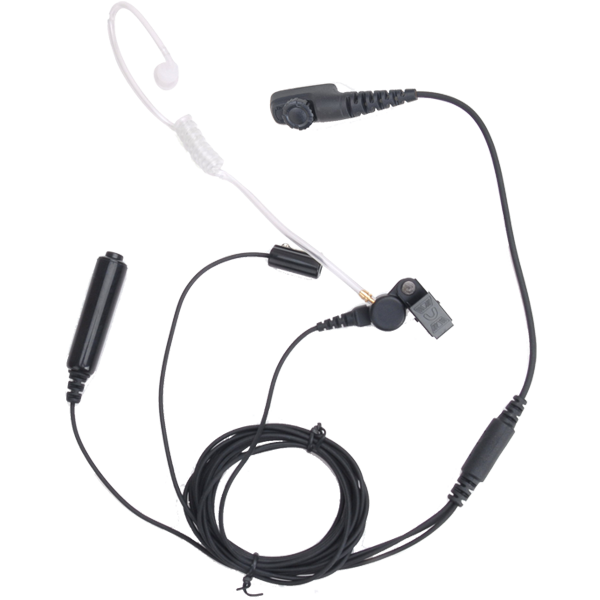 Hytera EAN18 3-Wire Earpiece with Acoustic Tube, Microphone and PTT (Black)