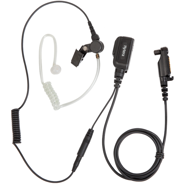 Hytera EAN22 Earpiece with Acoustic Tube and Detachable In-line PTT (Black)
