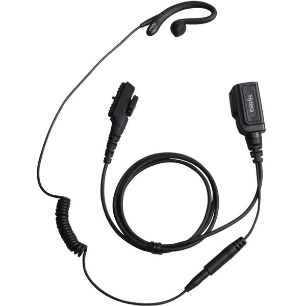 Hytera EHN16 C-Style Detachable Earpiece with In-line PTT and Microphone (Black)