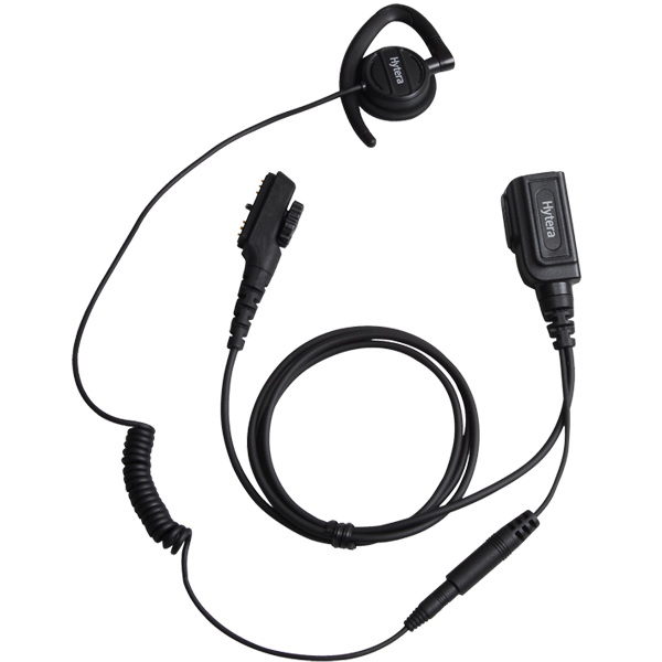 Hytera EHN17 Swivel Style Detachable Earpiece with In-line PTT and Microphone (Black)