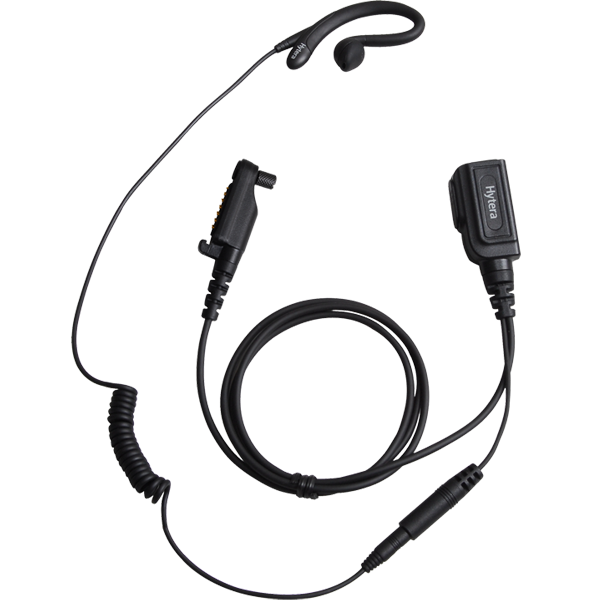 Hytera EHN21 C-Style Detachable Earpiece with In-line PTT and Microphone (Black)