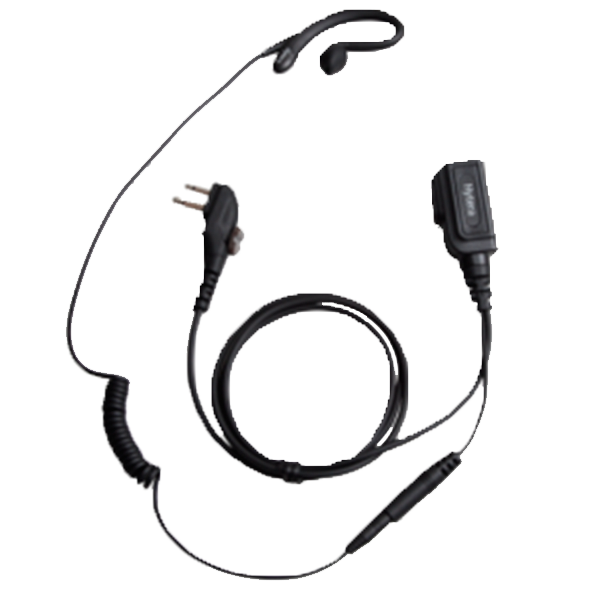 Hytera ESM14 C-Style Detachable Earpiece and Microphone with In-line PTT (Black)