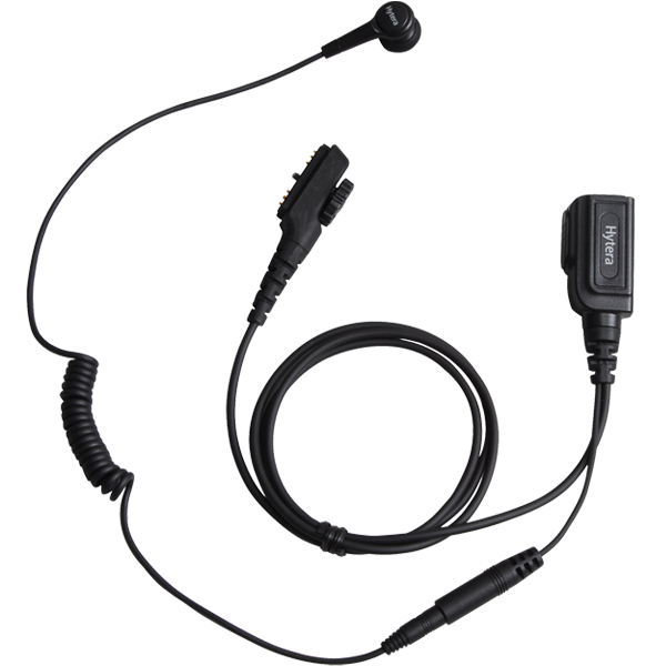 Hytera ESN12 Detachable Earbud with In-line PTT and Microphone (Black)