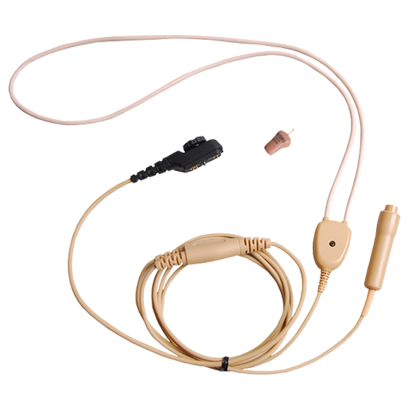 EWN09 Wireless Earphone, Neck Loop, Microphone and PTT (Beige)