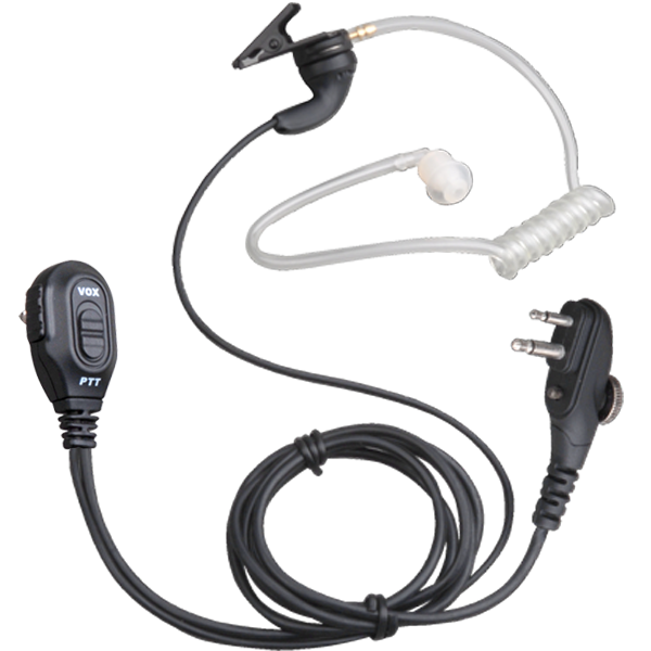EAM12 Earpiece with Acoustic Tube and In-line PTT (Black)