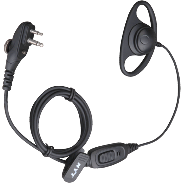 EHM15 D-Style Earpiece with In-line PTT and Microphone (Black)