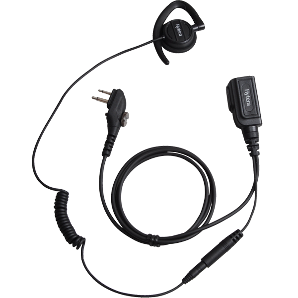 EHM20 Swivel Style Detachable Earpiece with In-line PTT (Black)