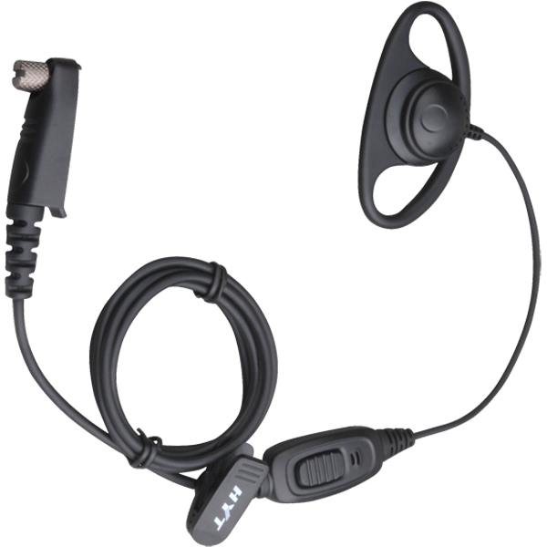 EHN07 D-Style Earpiece with In-line PTT and Microphone (Black)
