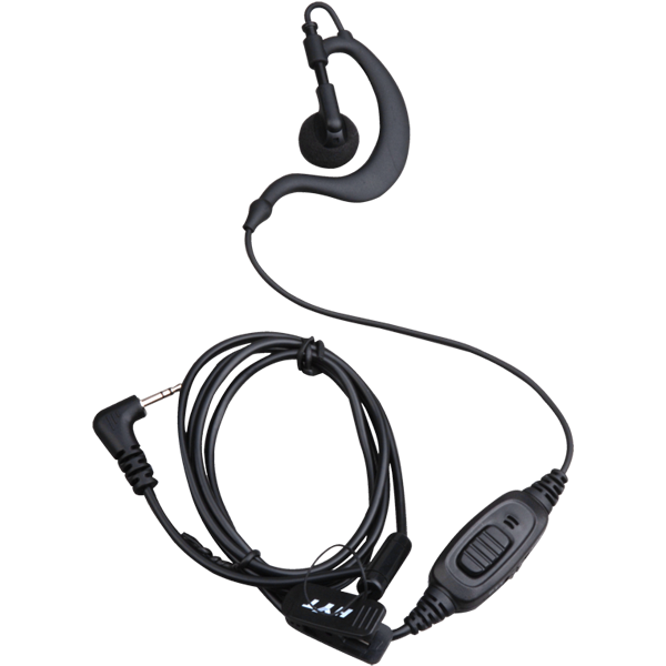 EHS12 C-Style Earpiece with In-line PTT and Microphone (Black)